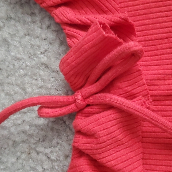 Forever 21 Ribbed Crop Top Ruffle Tank - S - Picture 2 of 4